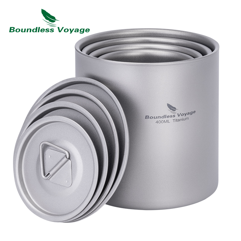 Mess Kit Titanium - Титановые чашки Boundless Voyage с двойными