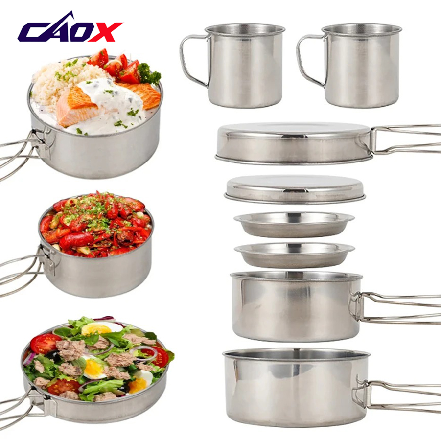 Набор походной посуды CAOX, 8  – обзор и цена Camping Cooking Set Large