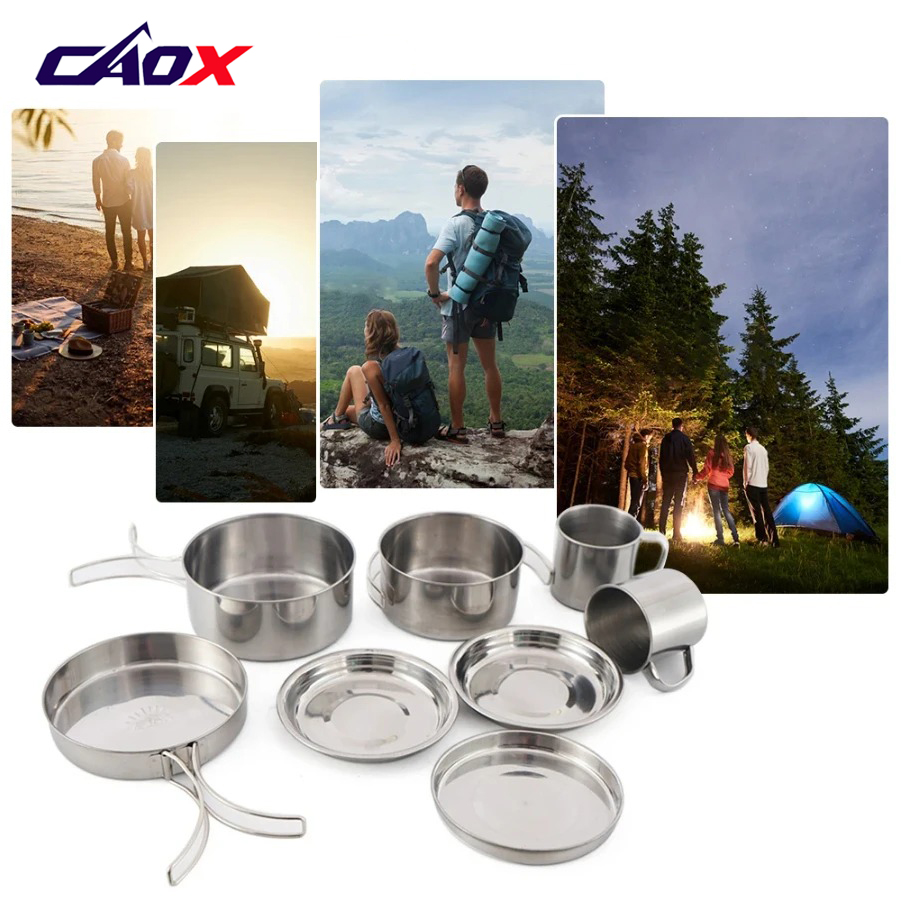 Набор походной посуды CAOX, 8  – обзор и цена Camping Cooking Set Large
