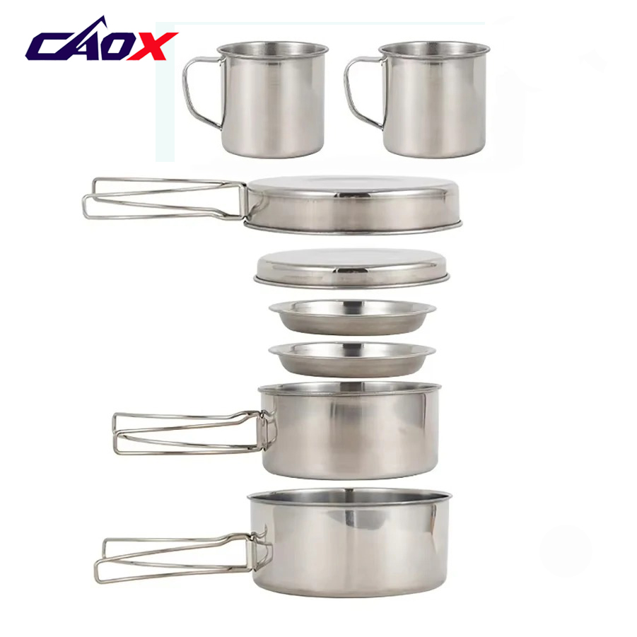 Набор походной посуды CAOX, 8  – обзор и цена Camping Cooking Set Large