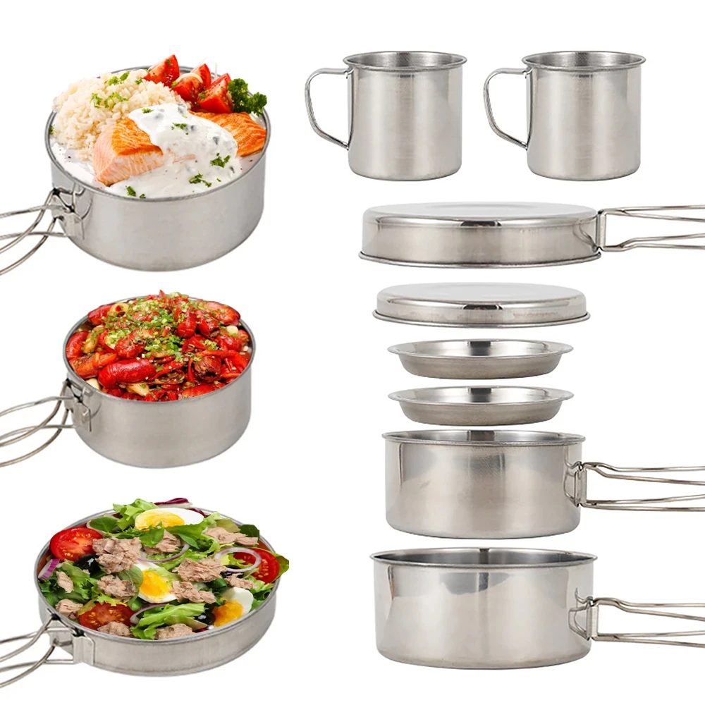 8 шт./компл. посуда для кемпин – обзор и цена Camping Cooking Unit