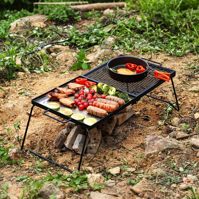 Портативный складной гриль для – обзор и цена Camping Cooking Over Fire