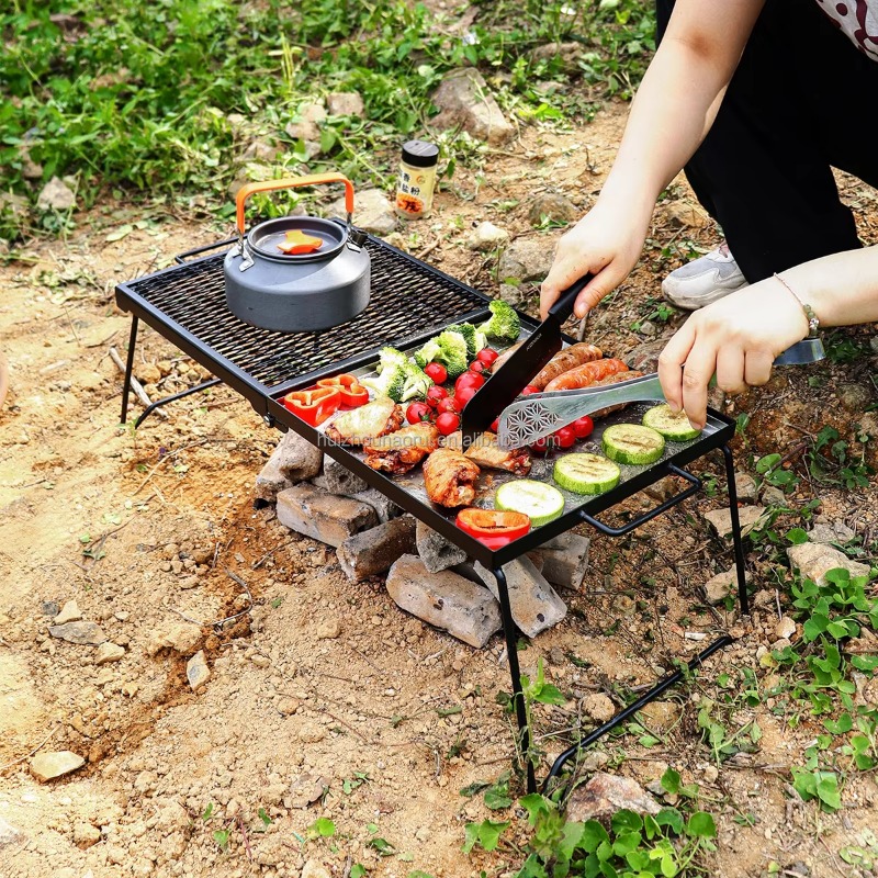 Портативный складной гриль для – обзор и цена Camping Cooking Over Fire