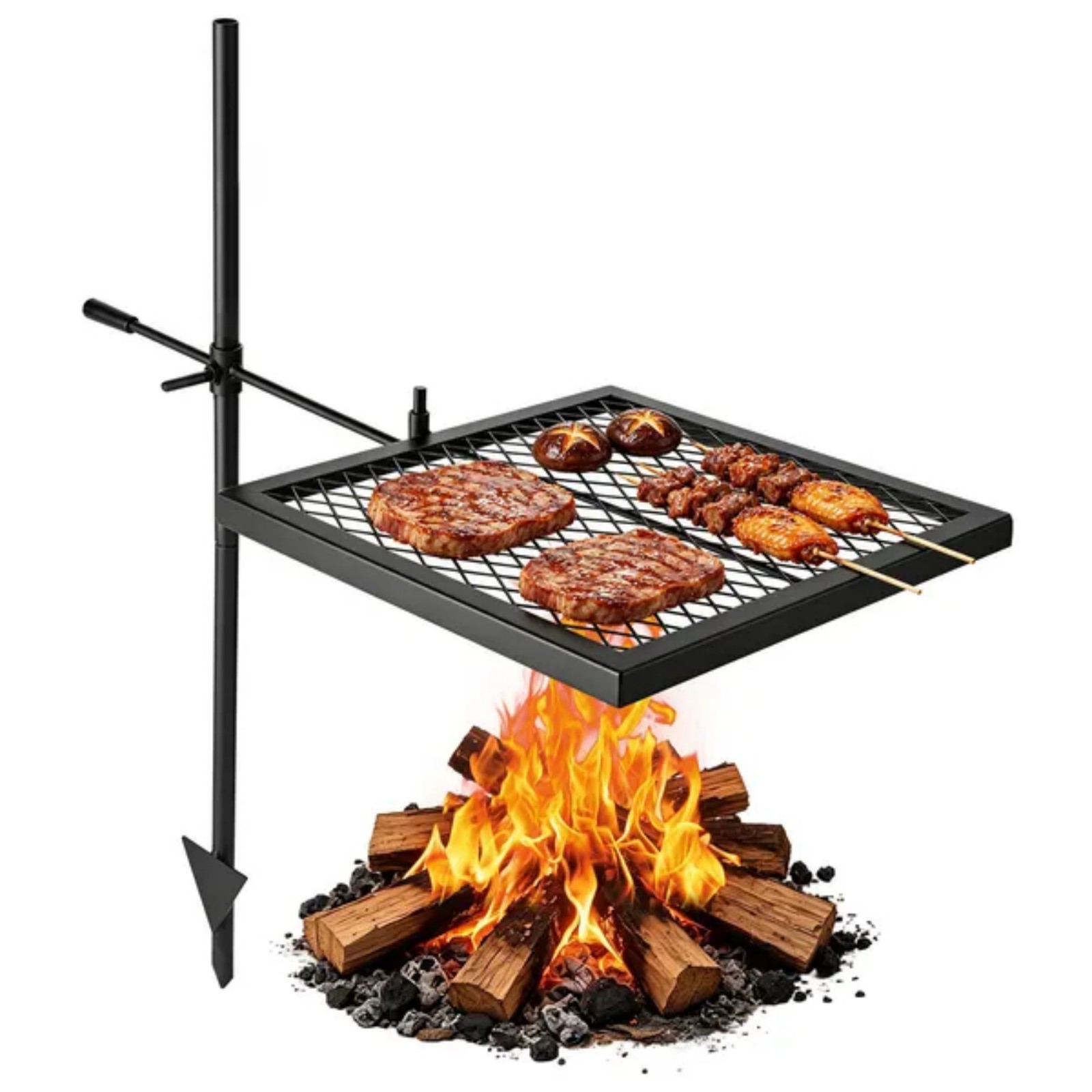 Усиленный вращающийся гриль дл – обзор и цена Camping Cooking Over Fire
