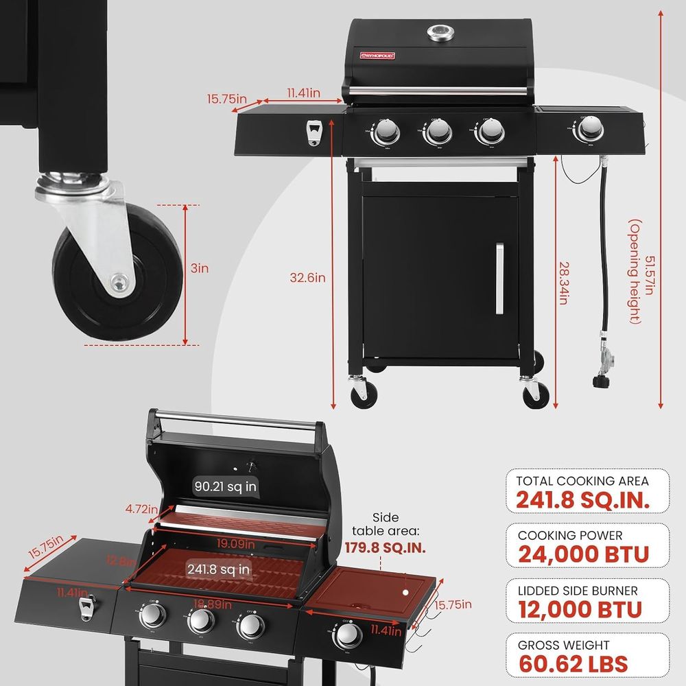 Газовый гриль на 3 конфорки с  – обзор и цена Camping Cooking Top
