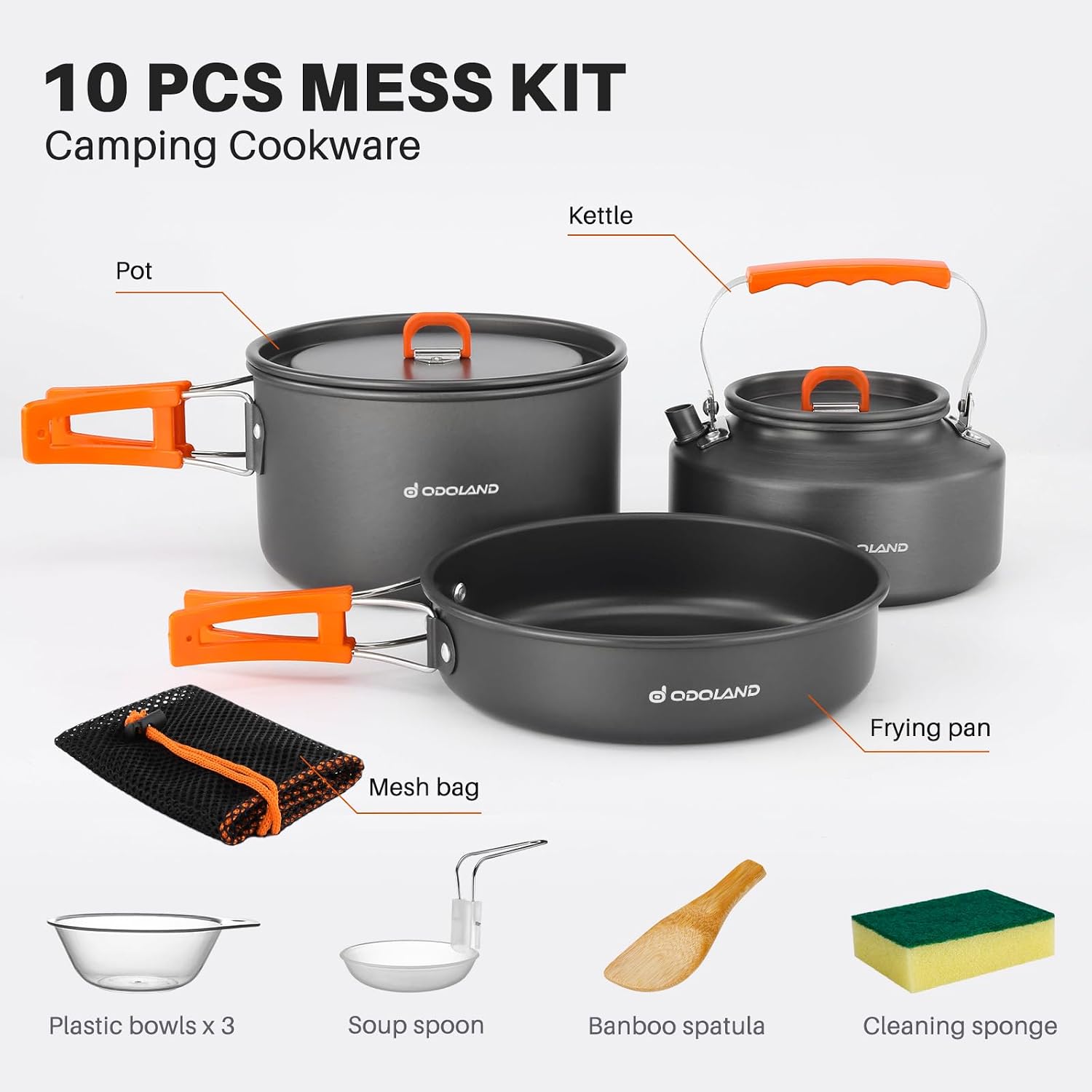 Набор походной посуды Odoland  – обзор и цена Camping Cooking Set Large