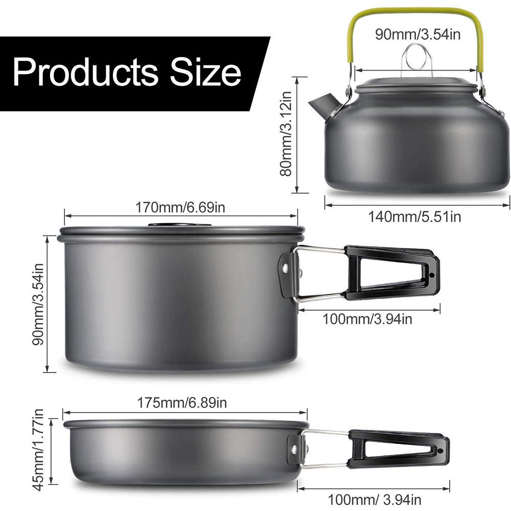 Набор кухонной посуды для кемп – обзор и цена Camping Cooking Set Large