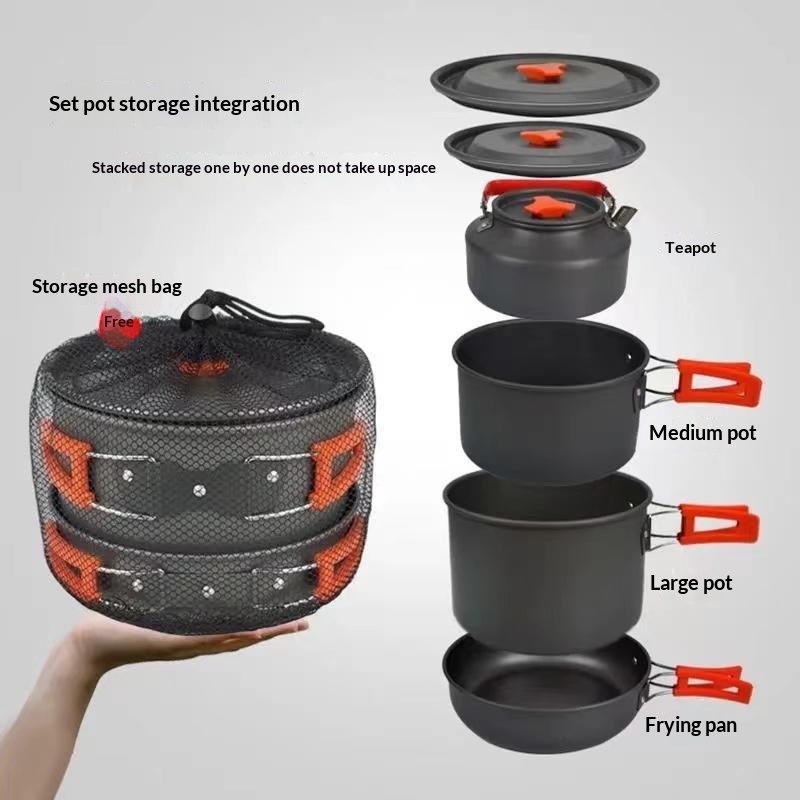 Портативный алюминиевый набор  – обзор и цена Camping Cooking Set Large
