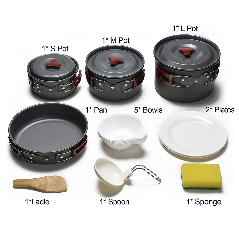 Набор посуды для кемпинга на о – обзор и цена Camping Cooking Set Large