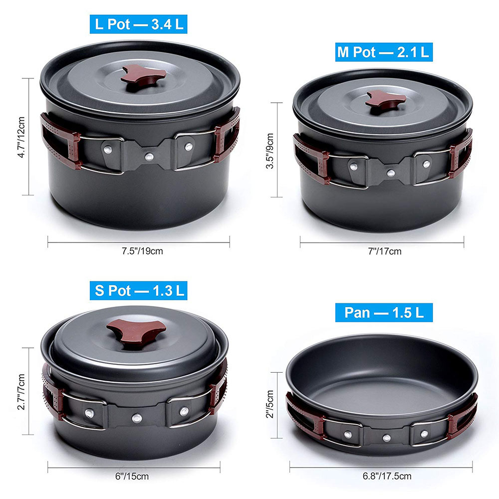 Набор посуды для кемпинга на о – обзор и цена Camping Cooking Set Large